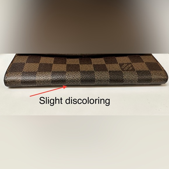 Authentic Louis Vuitton Damier Ebene Sarah wallet from 2005 in used condition. - Picture 7 of 15